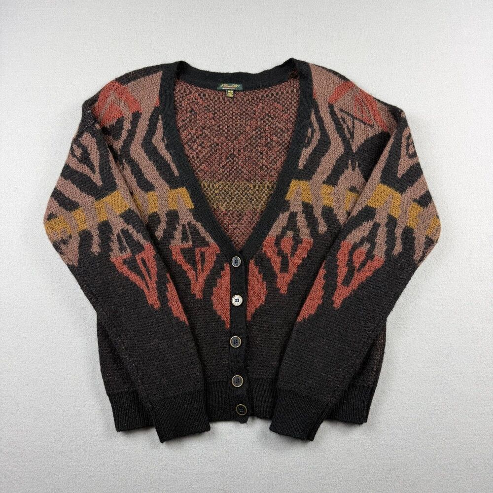 Vintage Wool Blend Cardigan Womens M Southwestern Geometric Western Boho Aztec